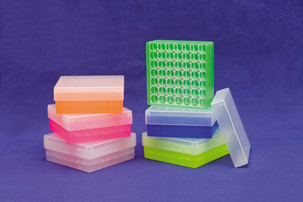Kryoboxen zur Lagerung von 49 Röhrchen ø 17 mm - Gefrierboxen aus Kunststoff  - Kryotechnik - Labormaterial