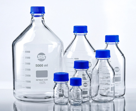 SLS Select borosilicate glass bottles - Glass flasks and caps