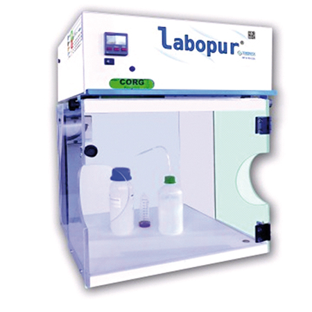 Mini-Haube mit Umluftführung LABOPUR® - Hauben / Schränke mit Filtration /  Stationen / Desktops - Geräte - Labormaterial